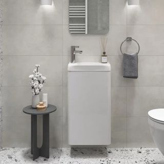 Тумба под раковину подвесная Velvex Bio tp.BIO.BIO.MAXI.40.1D белый глянец, 40 см